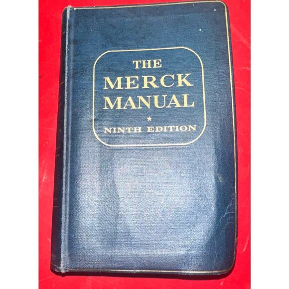 1956 "The Merck Manual of Diagnosis & Therapy" Ninth Edition Reference Book - Picture 1 of 5